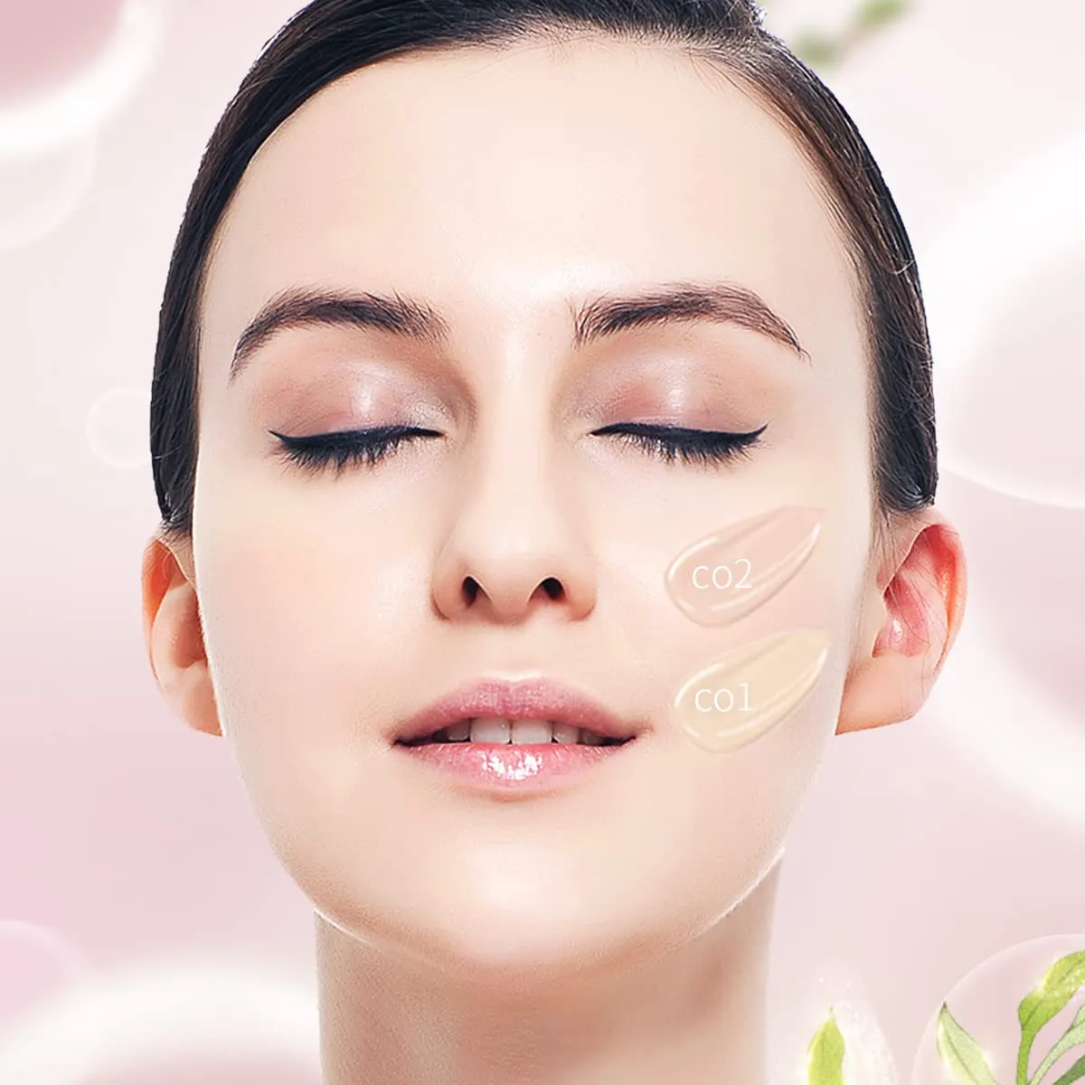 Catkin Blossom BB Cream Air Cushion Foundation Natural Coverage Moist Glowy Finish Breathable Face Makeup with 2 Refills Beige (C01 Ivory Light)
