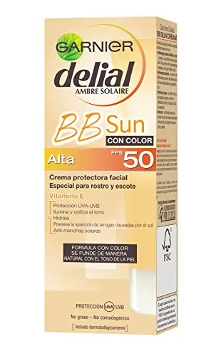 Crema protectora con color BB Sun FPS50  de Garnier